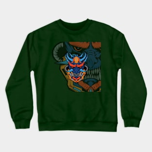 Angry Samurai Mecha Head Crewneck Sweatshirt